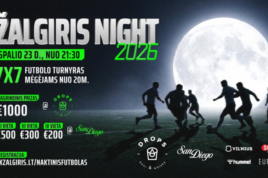 Naktinis futbolas penktą kartą grįžta padvigubinęs prizus