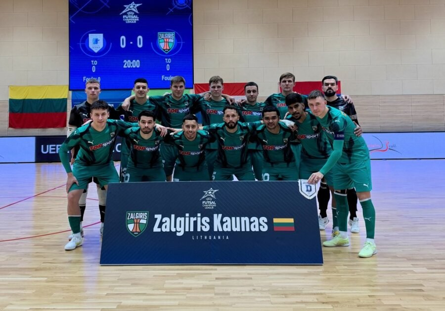 „Kauno Žalgiris“ UEFA Futsal Čempionų lygoje po atkaklios kovos sužaidė lygiosiomis